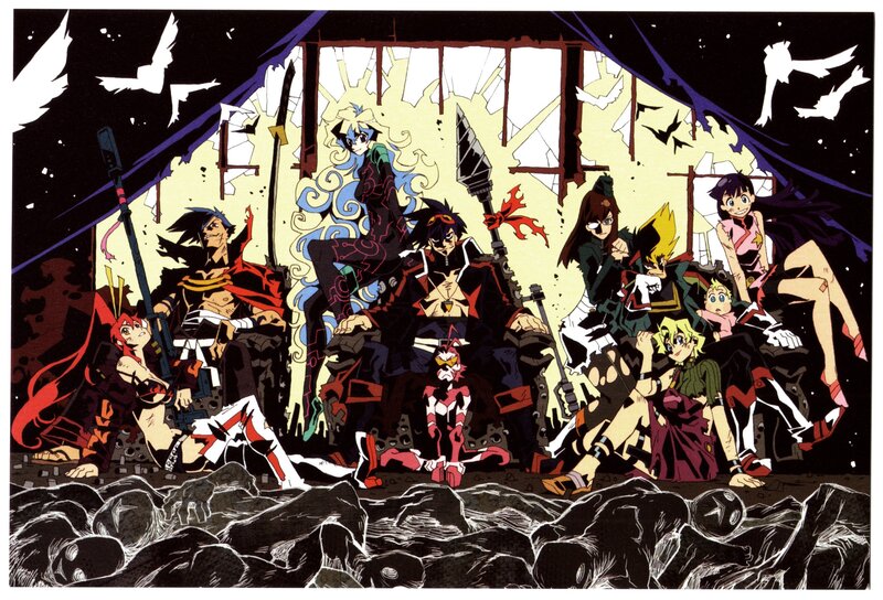 Group of Anime Characters — Black, Dramatic, Night, Manga, Broken Window
