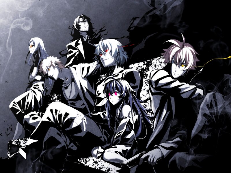 Group of Anime Characters — Black, Dramatic, Smoke