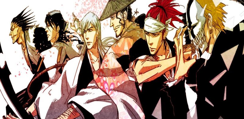 Group of Anime Characters — Black, Dramatic, Spring