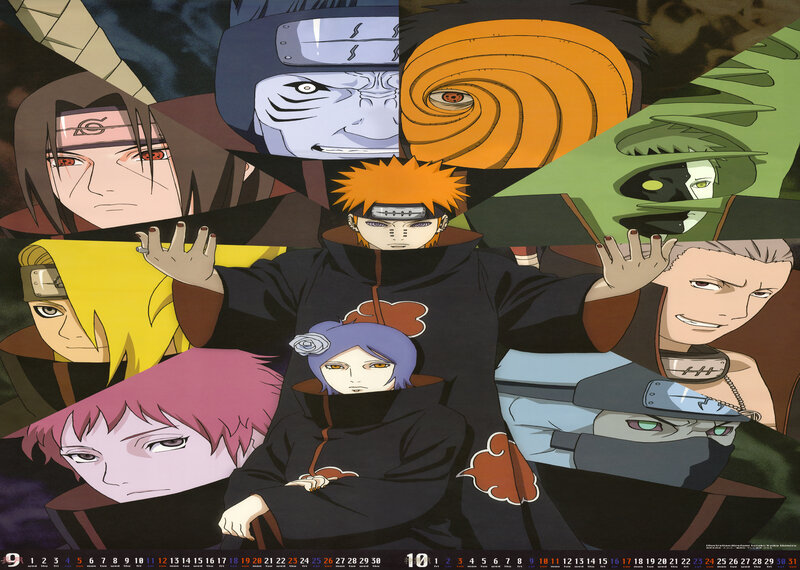 Group of Anime Characters — Black, Dramatic