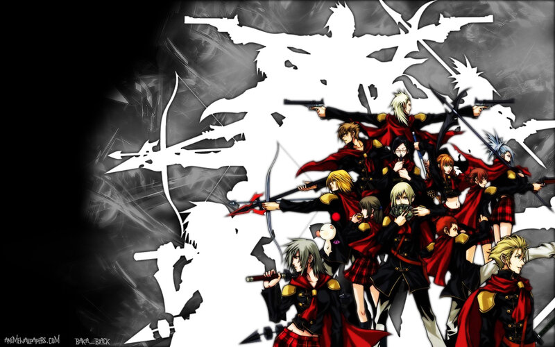 Group of Anime Characters — Black, Dramatic, Weapons