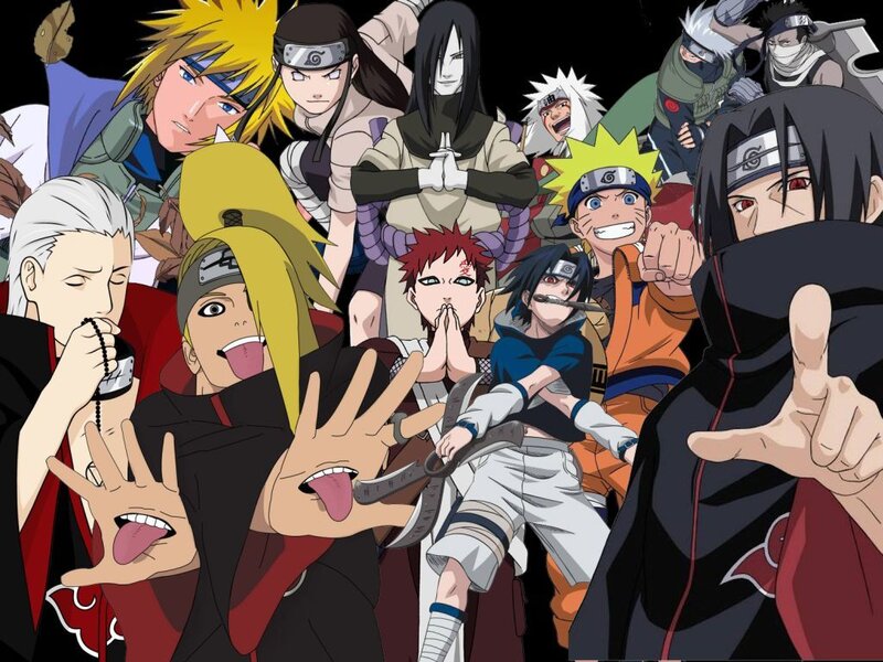 Group of Anime Characters — Black, Energetic, Action Poses