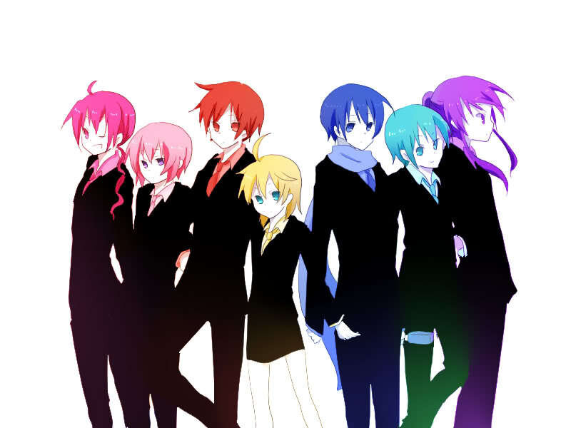 Group of Anime Characters — Black, Neutral