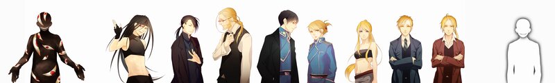 Group of Anime Characters — Black, Neutral, Uniforms