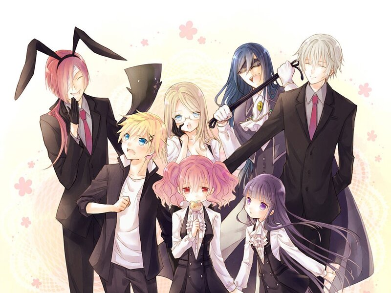 Group of Anime Characters — Black, Playful, Spring