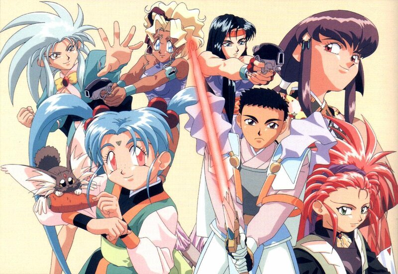 Group of Anime Characters — Blue, Action, Guns, Swords