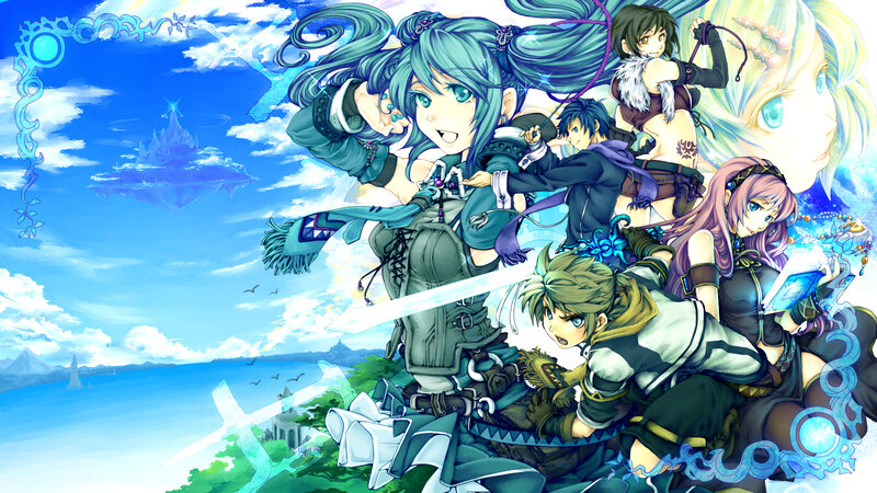 Group of Anime Characters — Blue, Adventurous, Afternoon, Fantasy Castle
