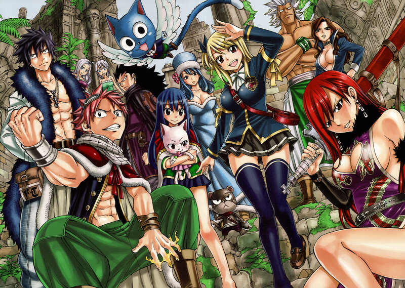 Group of Anime Characters — Blue, Adventurous, Afternoon, Manga
