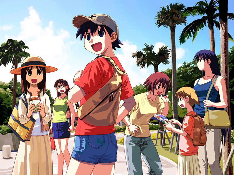 Group of Anime Characters — Blue, Bright, Afternoon