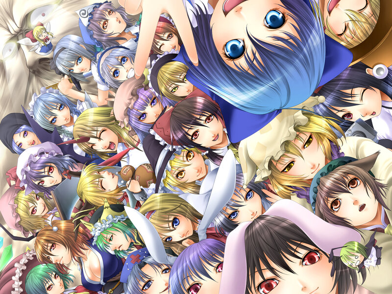 Group of Anime Characters — Blue, Chaotic, Anime Art