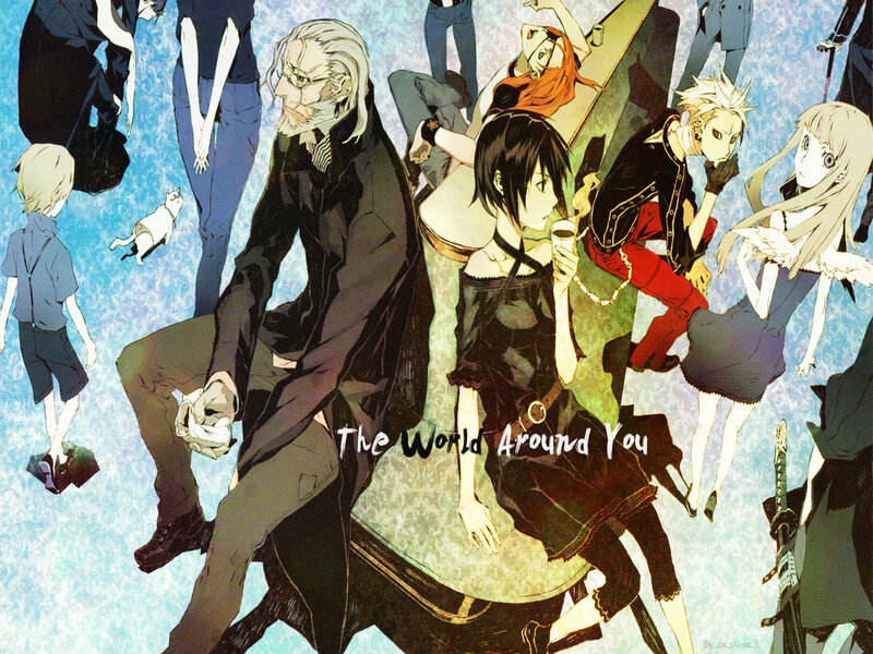 Group of Anime Characters — Blue, Chaotic, Cat