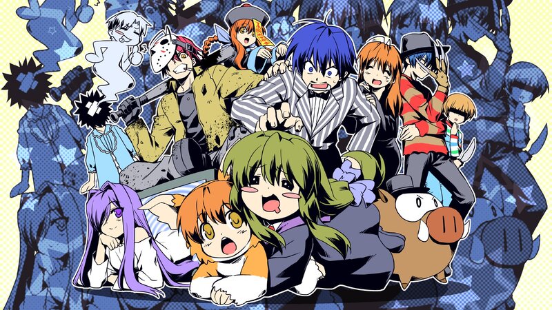 Group of Anime Characters — Blue, Chaotic, Manga, Ghost