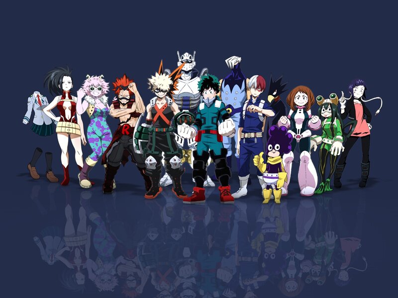 Group of Anime Characters — Blue, Confident, Superheroes