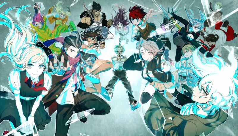 Group of Anime Characters — Blue, Dramatic, Action, Fighting