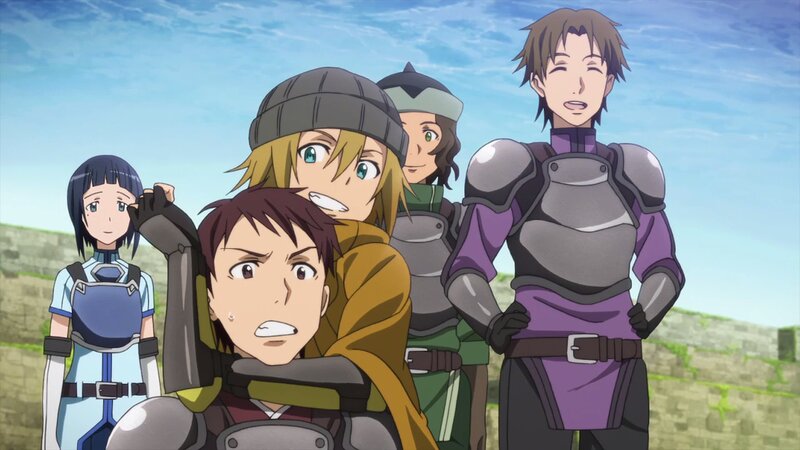 Group of Anime Characters — Blue, Dramatic, Afternoon, Armor