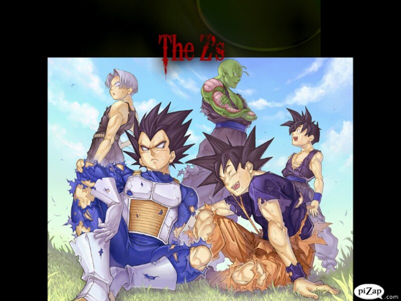 Group of Anime Characters — Blue, Dramatic, Afternoon, Grass