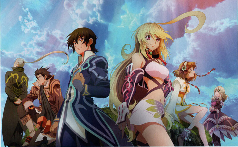 Group of Anime Characters — Blue, Dramatic, Afternoon, Sky