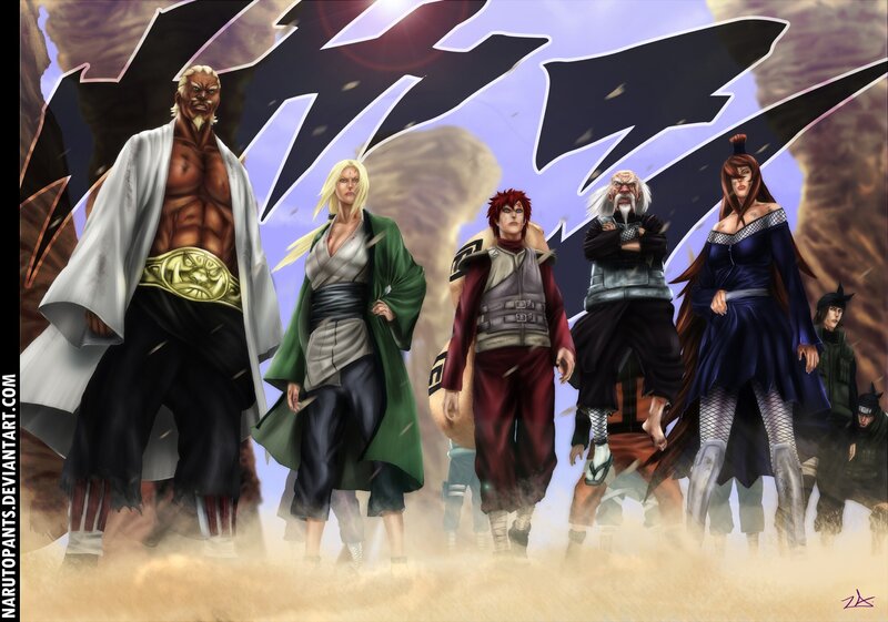 Group of Anime Characters — Blue, Dramatic, Digital Art, Sandstorm