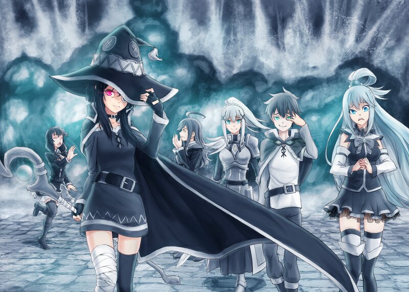 Group of Anime Characters — Blue, Dramatic, Fantasy, Magic