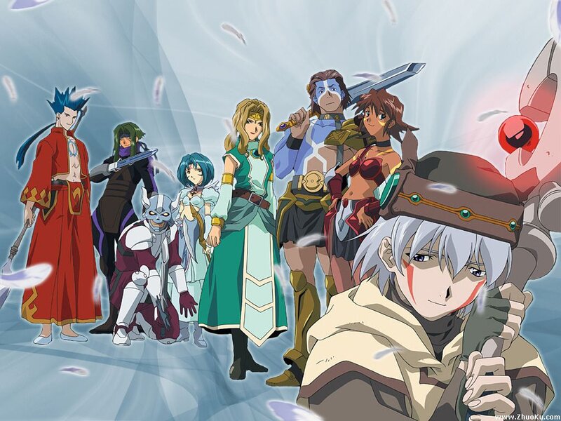 Group of Anime Characters — Blue, Dramatic, Fantasy