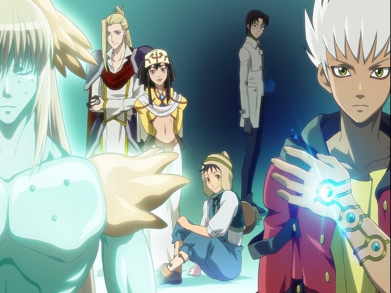 Group of Anime Characters — Blue, Dramatic, Night, Magic