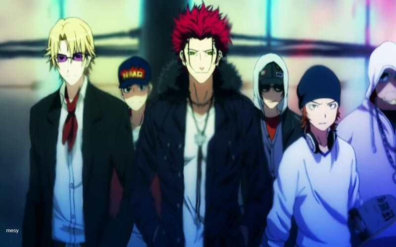 Group of Anime Characters — Blue, Dramatic, Night, Skateboard