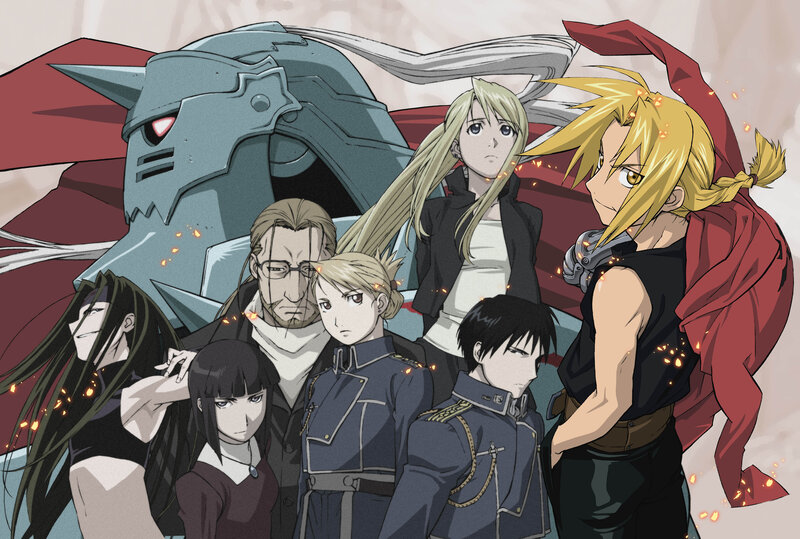 Group of Anime Characters — Blue, Dramatic, Robot, Military Uniforms