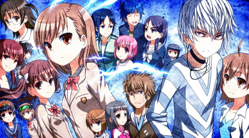 Group of Anime Characters — Blue, Dramatic, School Uniforms