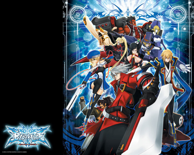 Group of Anime Characters — Blue, Dramatic, Swords, Mechs