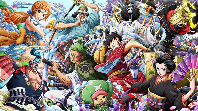 Group of Anime Characters — Blue, Dynamic, Spring