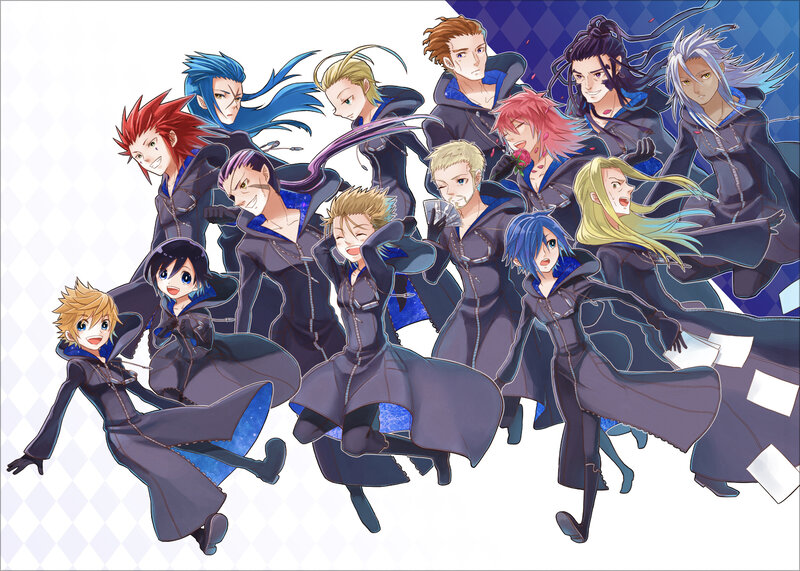 Group of Anime Characters — Blue, Dynamic