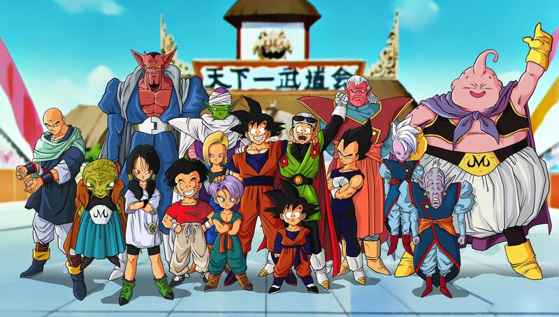 Group of Anime Characters — Blue, Energetic, Afternoon, Anime Characters