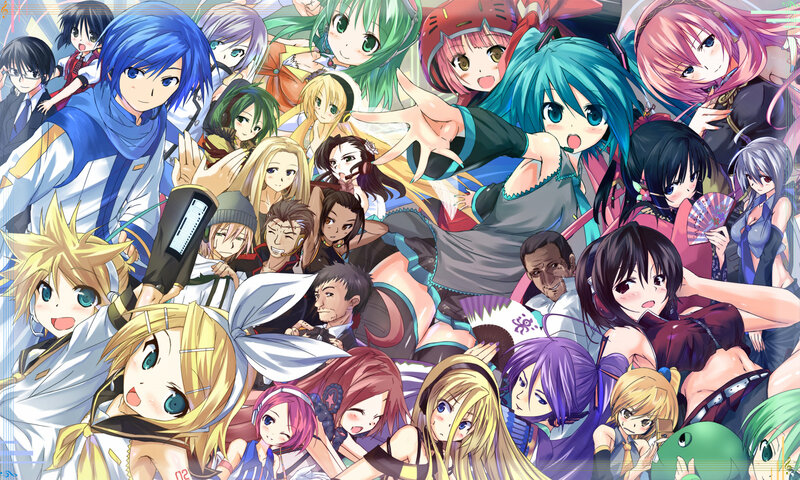 Group of Anime Characters — Blue, Energetic, Anime Art