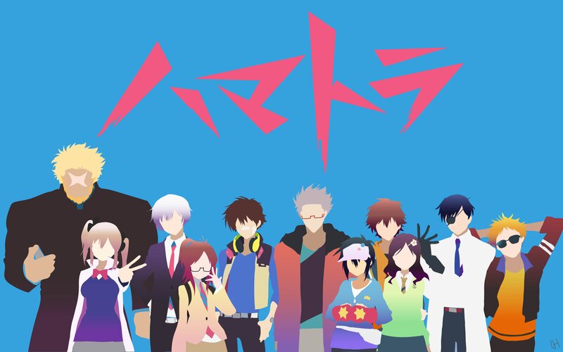 Group of Anime Characters — Blue, Energetic, Anime Characters, Text Logo, Blue Background