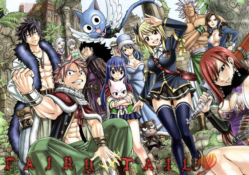 Group of Anime Characters — Blue, Energetic, Fantasy Creatures