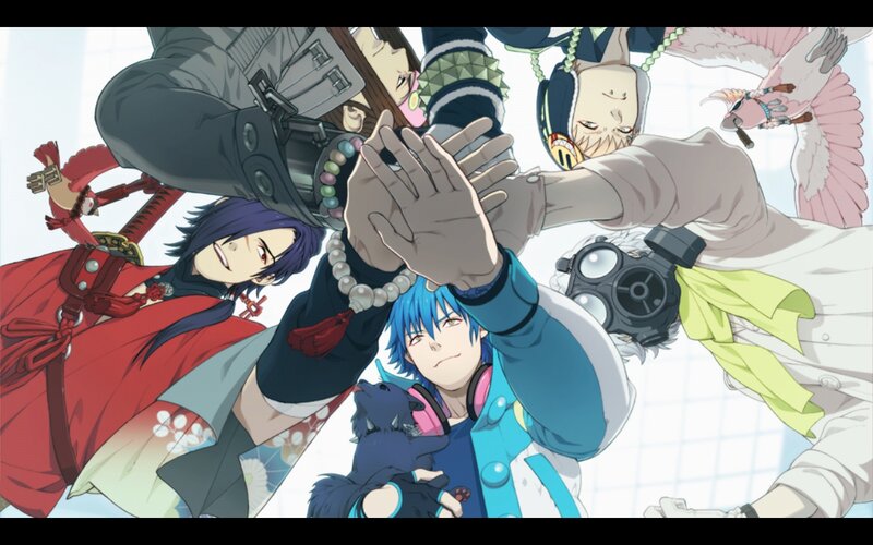 Group of Anime Characters — Blue, Energetic, Handshake