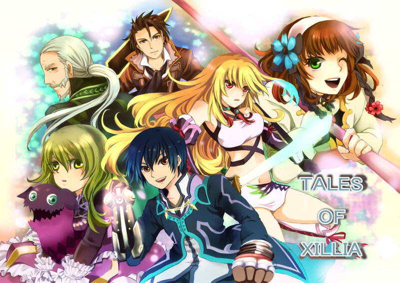 Group of Anime Characters — Blue, Energetic, Sword