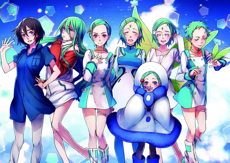 Group of Anime Characters — Blue, Fantastical