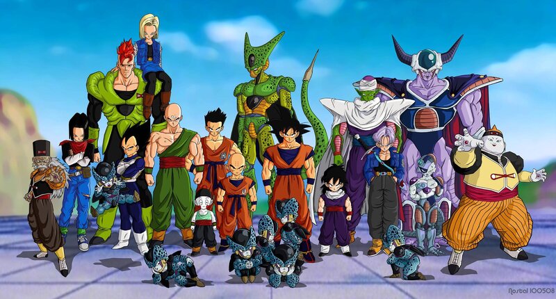 Group of Anime Characters — Blue, Heroic, Afternoon, Anime Characters