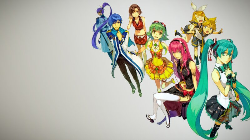 Group of Anime Characters — Blue, Playful, Anime Art, Long Hair