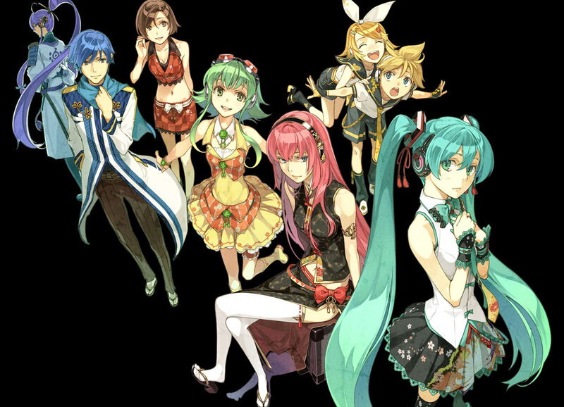 Group of Anime Characters — Blue, Playful