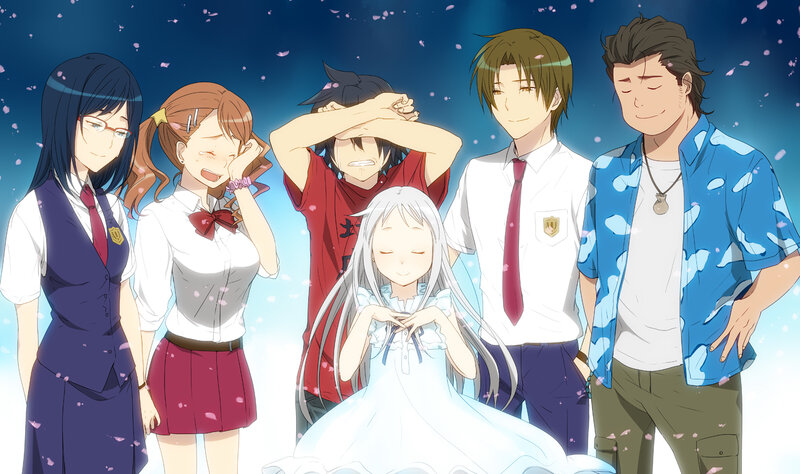 Group of Anime Characters — Blue, Serene