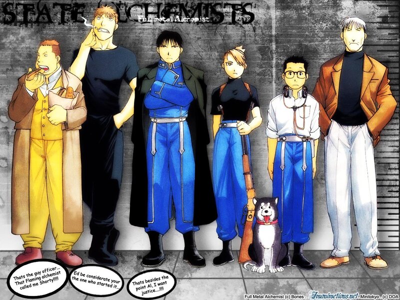 Group of Anime Characters — Blue, Serious, Manga