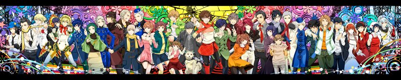 Group of Anime Characters — Blue, Vibrant