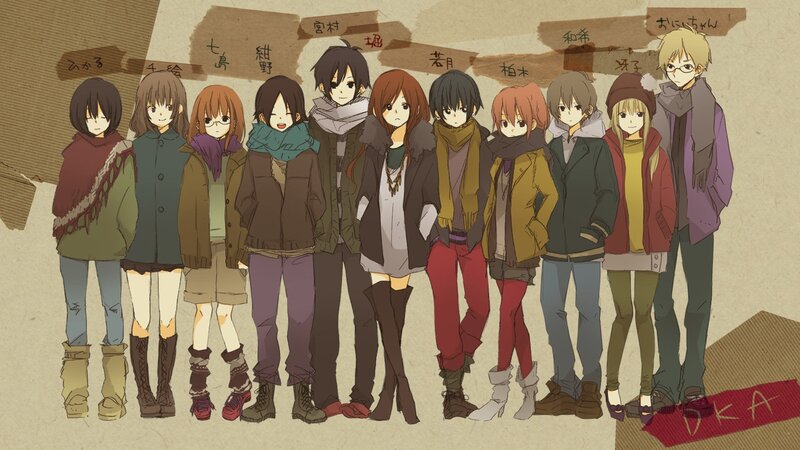 Group of Anime Characters — Brown, Calm, Winter