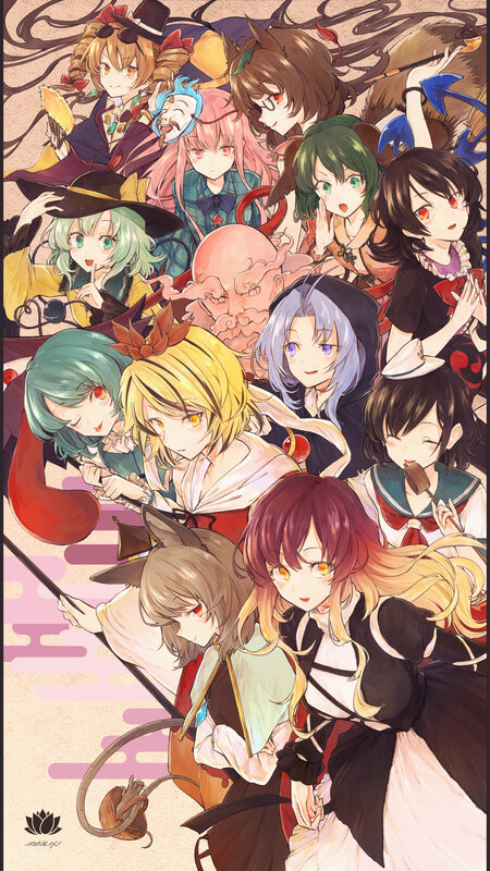 Group of Anime Characters — Brown, Chaotic, Digital Art