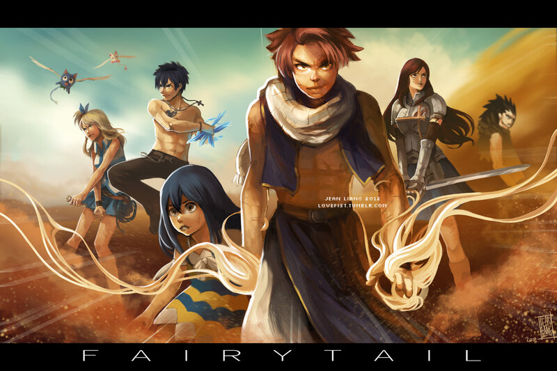 Group of Anime Characters — Brown, Dramatic, Afternoon