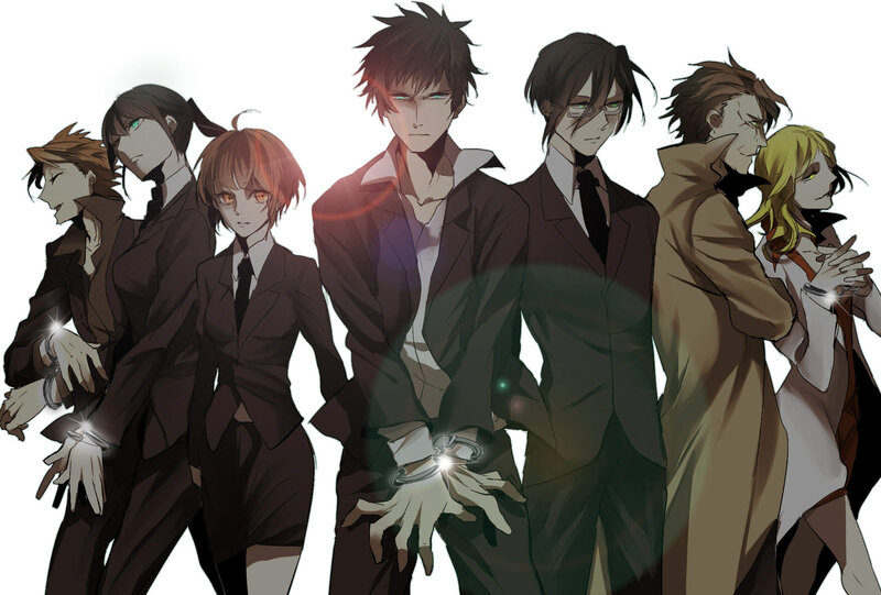 Group of Anime Characters — Brown, Dramatic, Suits