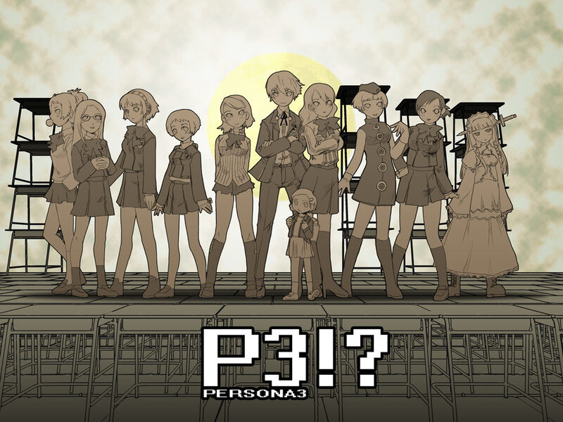 Group of Anime Characters — Brown, Dramatic, Sunset