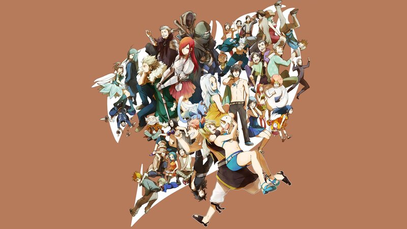 Group of Anime Characters — Brown, Dynamic